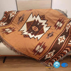 Terracotta – Plaid Tissé Aztèque Réversible