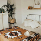 Terracotta – Plaid Tissé Aztèque Réversible