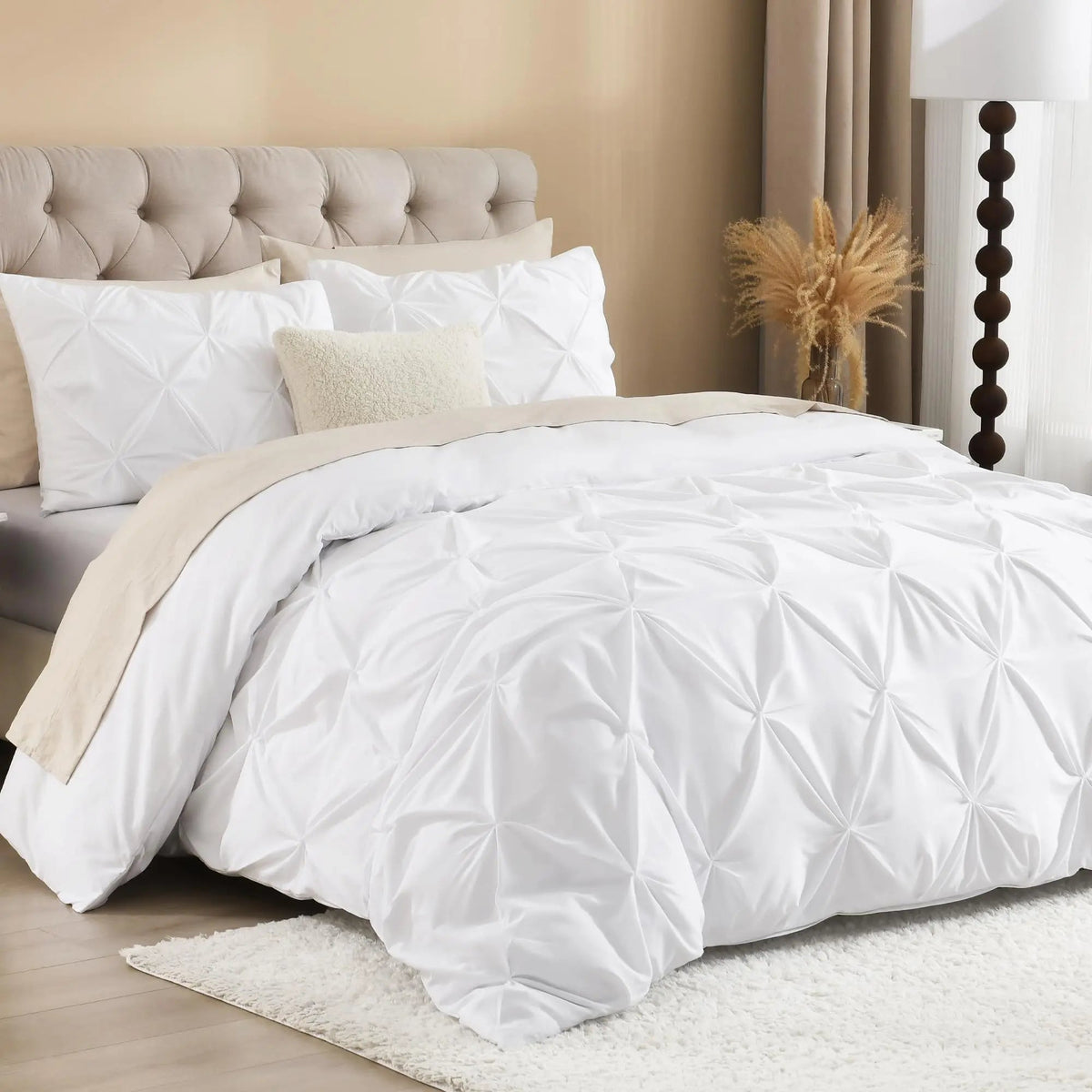 Charme – Housse de Couette Plissée avec Taies