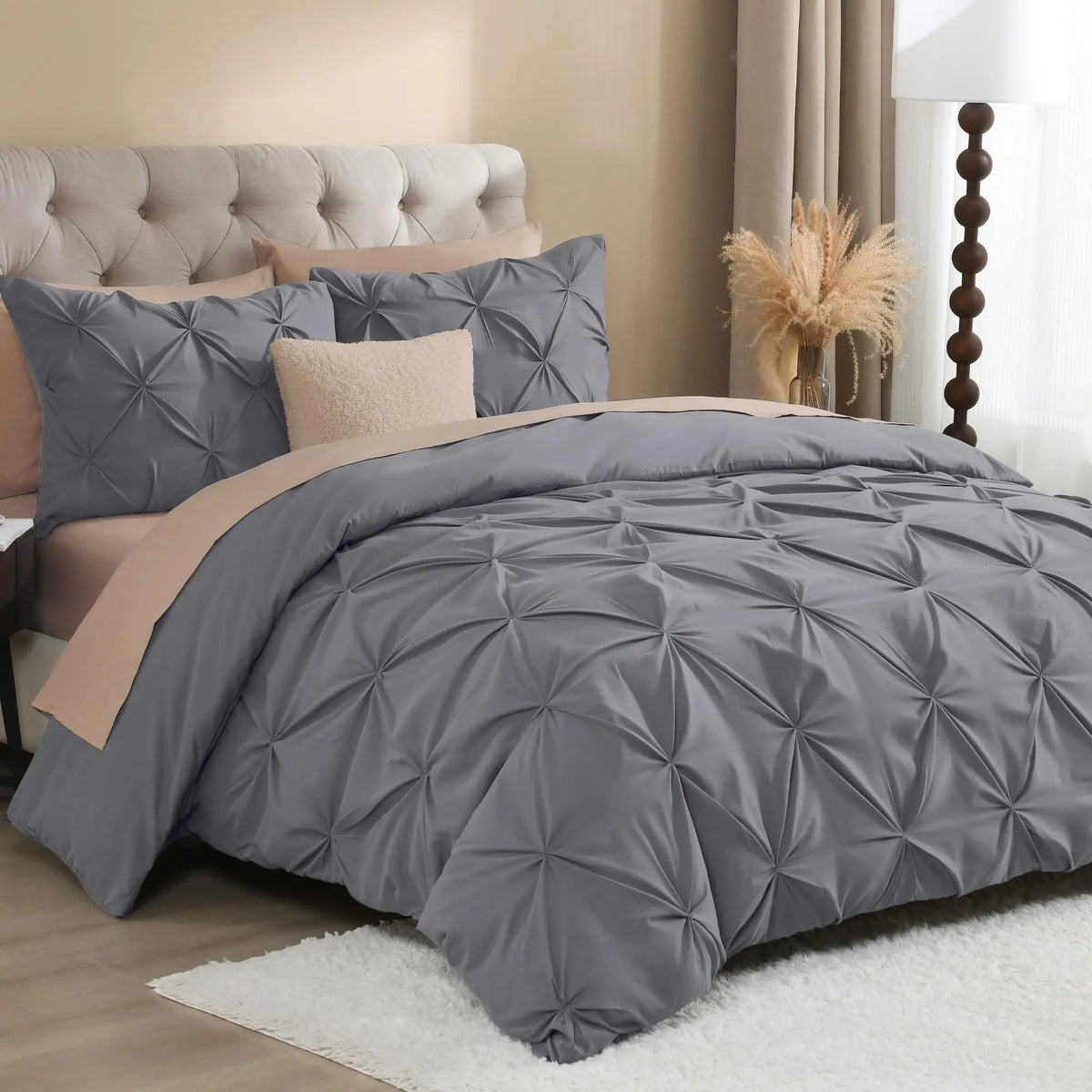 Charme – Housse de Couette Plissée avec Taies