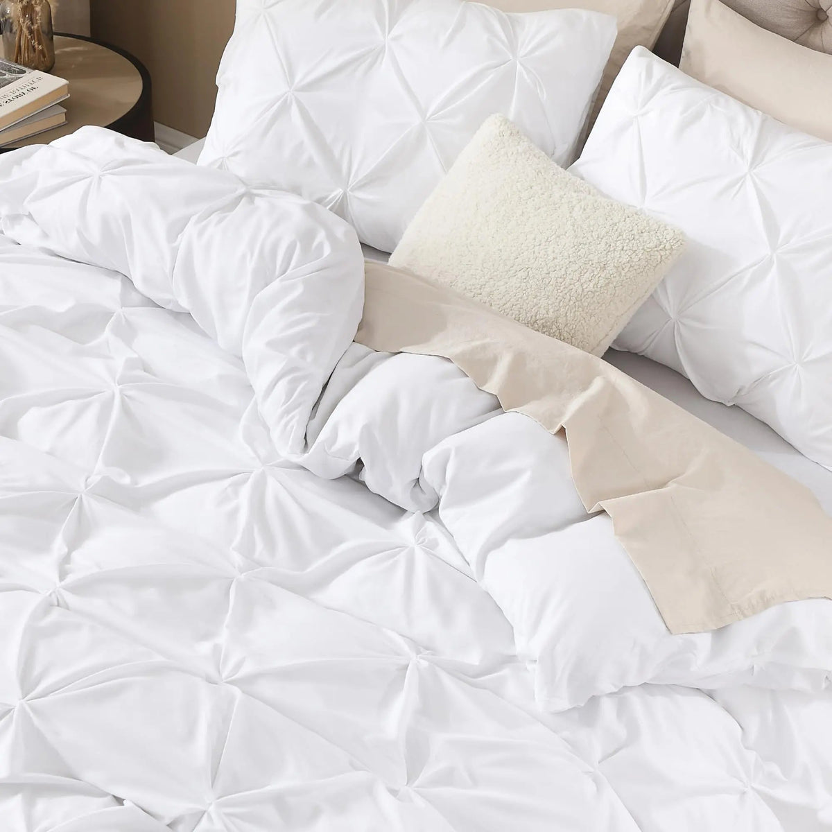 Charme – Housse de Couette Plissée avec Taies