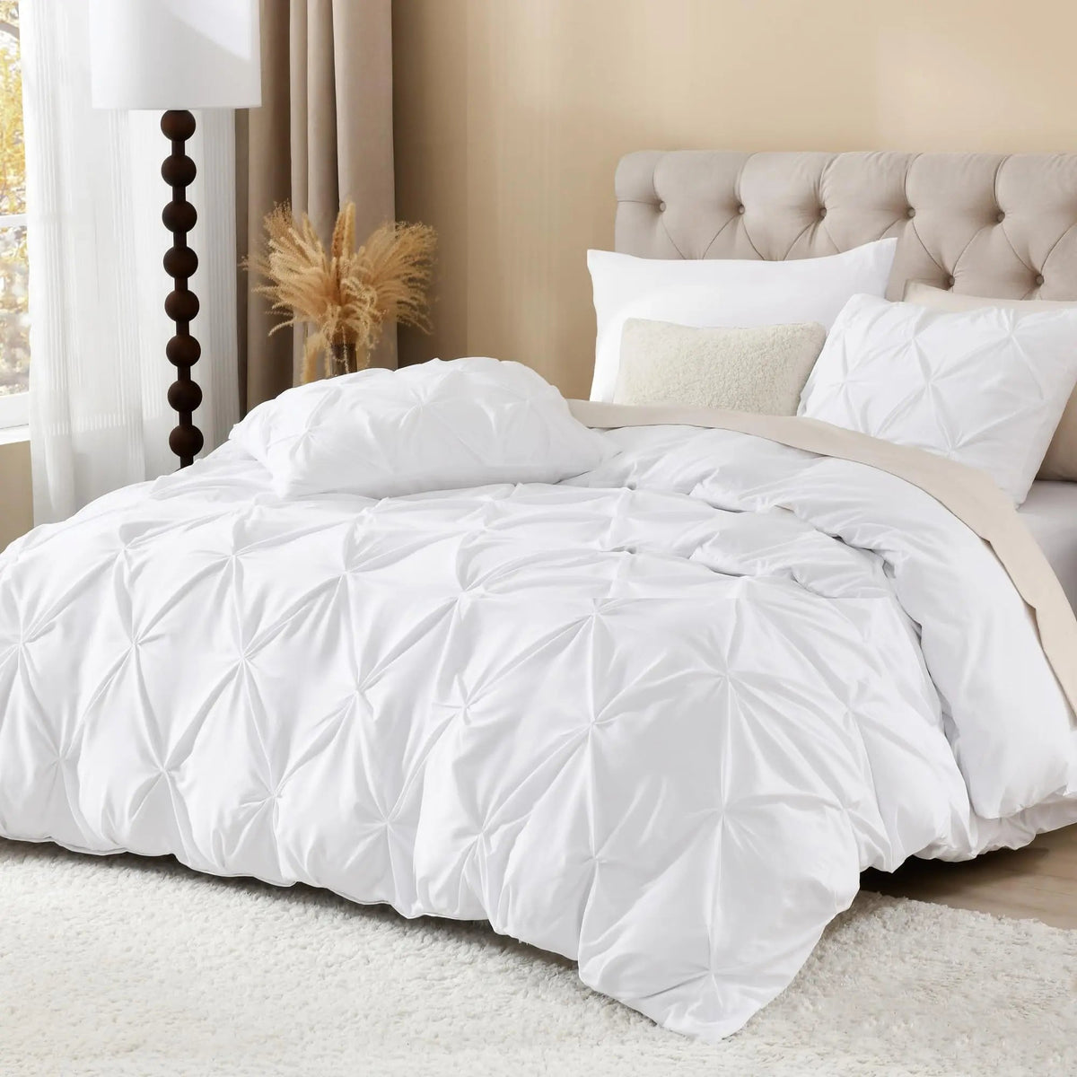 Charme – Housse de Couette Plissée avec Taies