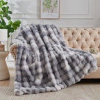 Aurore – Plaid Fausse Fourrure Tie & Dye