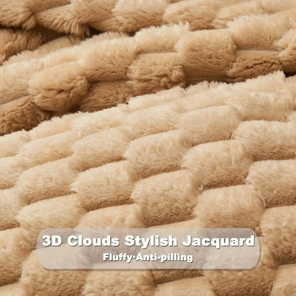 Cumulus – Couverture Flanelle Jacquard Nuages 3D