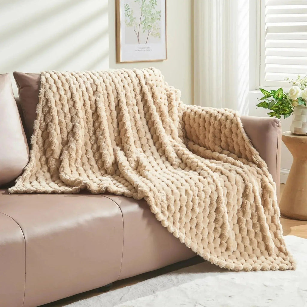Cumulus – Couverture Flanelle Jacquard Nuages 3D