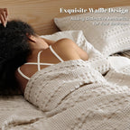 Gaufrette – Couverture Nid d'Abeille en Coton Respirant
