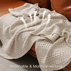 Gaufrette – Couverture Nid d'Abeille en Coton Respirant