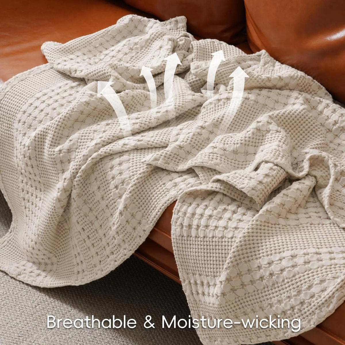 Gaufrette – Couverture Nid d'Abeille en Coton Respirant