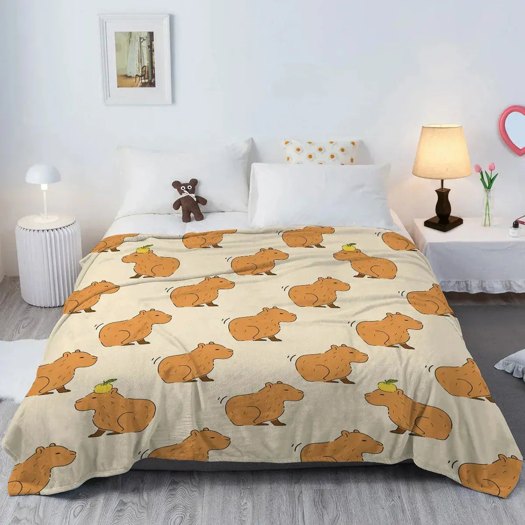 Capy – Plaid Flanelle Imprimé Capybara