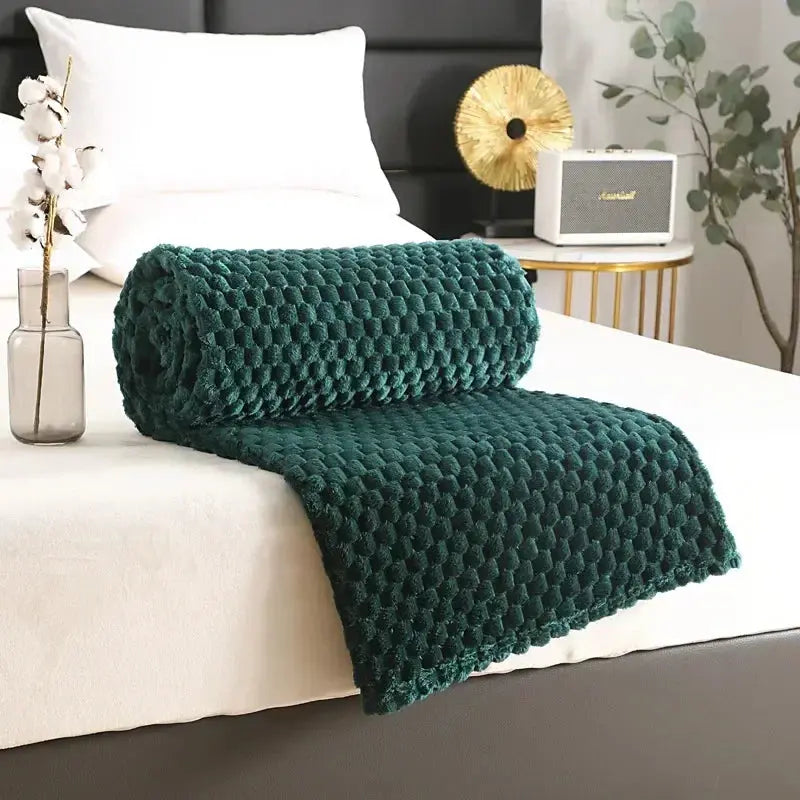 Cumulus – Couverture Flanelle Jacquard Nuages 3D