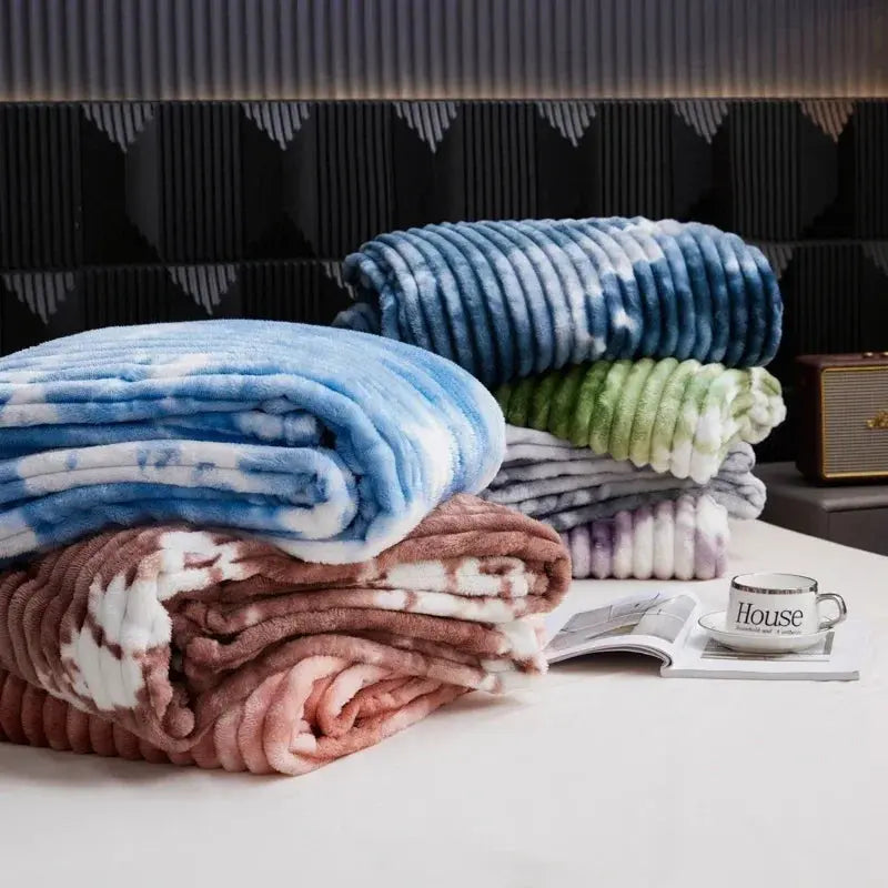 Arc-en-Ciel – Couverture Polaire Épaisse Tie & Dye