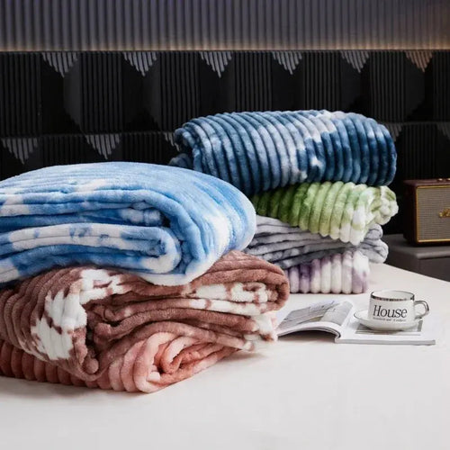 Arc-en-Ciel – Couverture Polaire Épaisse Tie & Dye