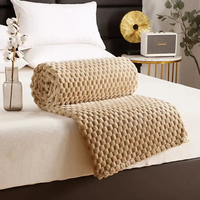 Cumulus – Couverture Flanelle Jacquard Nuages 3D