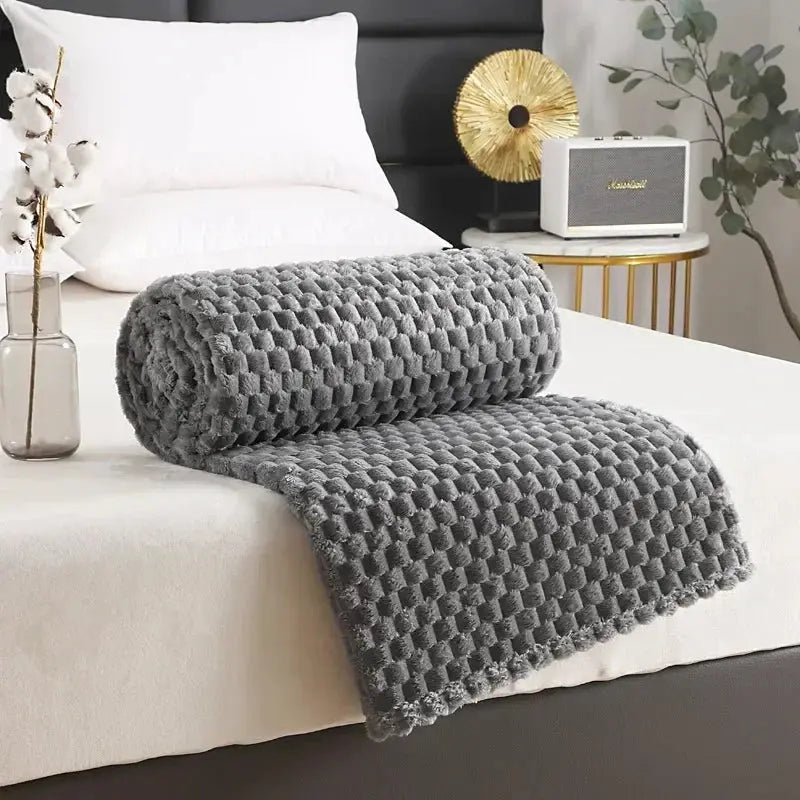Cumulus – Couverture Flanelle Jacquard Nuages 3D