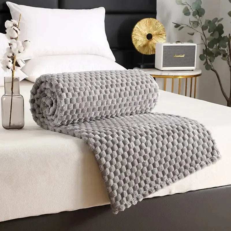 Cumulus – Couverture Flanelle Jacquard Nuages 3D