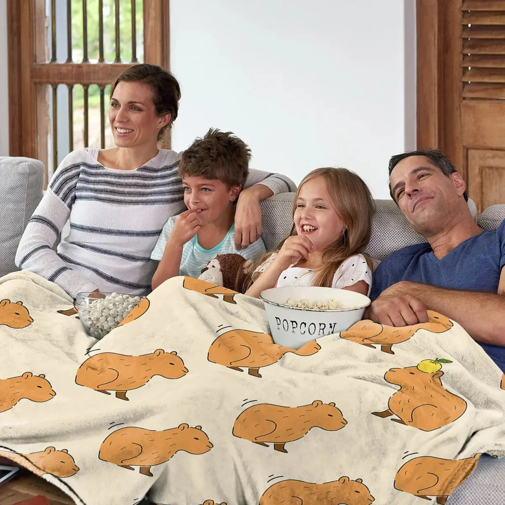 Capy – Plaid Flanelle Imprimé Capybara