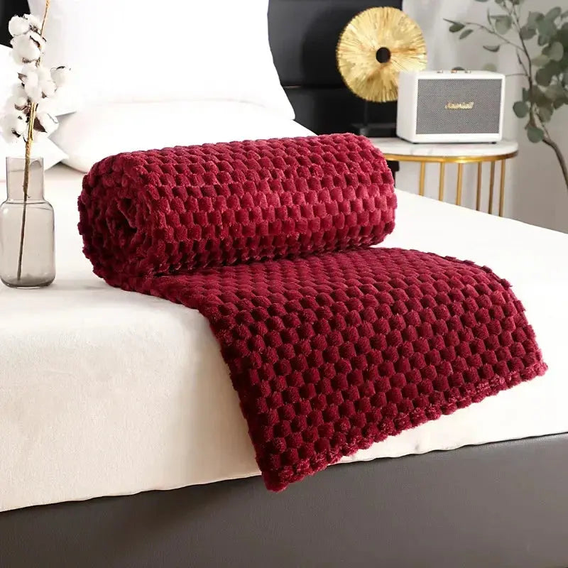Cumulus – Couverture Flanelle Jacquard Nuages 3D