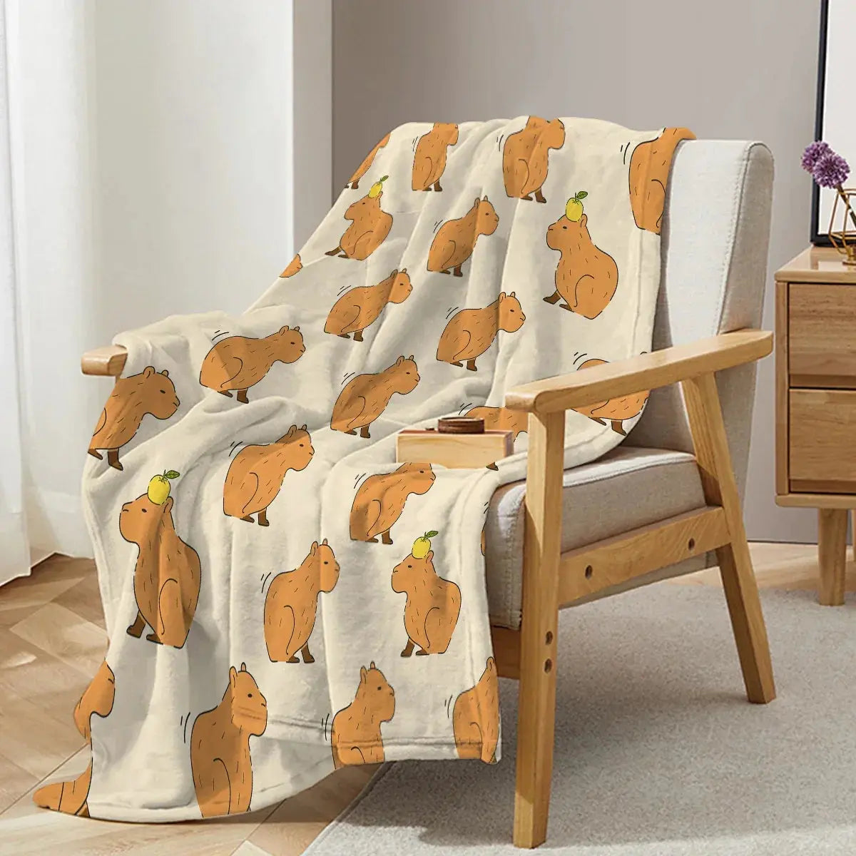 Capy – Plaid Flanelle Imprimé Capybara
