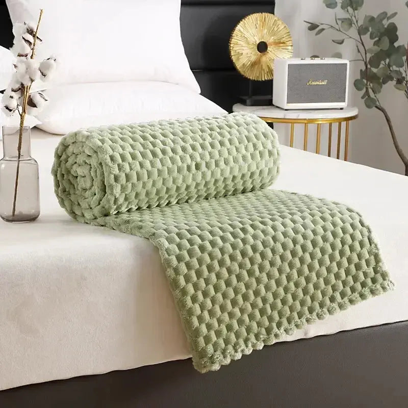 Cumulus – Couverture Flanelle Jacquard Nuages 3D