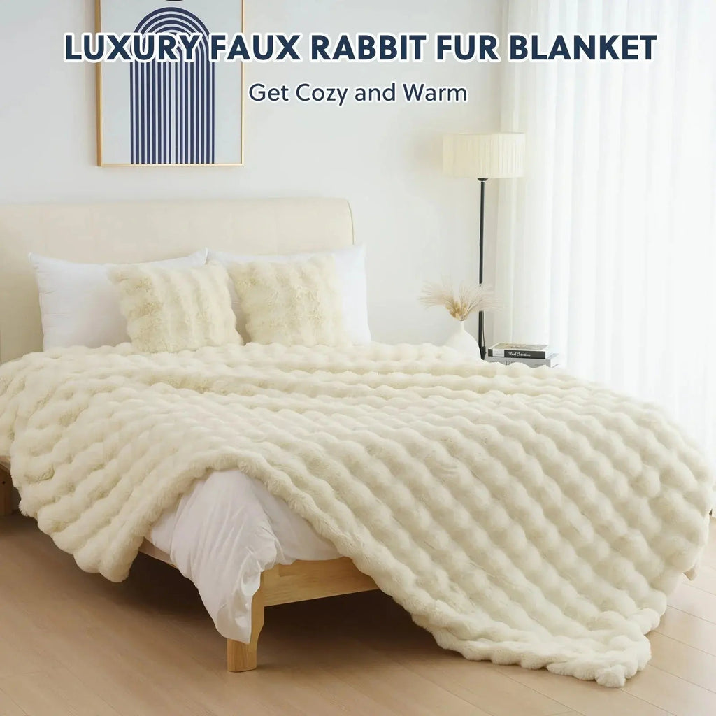 Aurore – Plaid Fausse Fourrure Tie & Dye