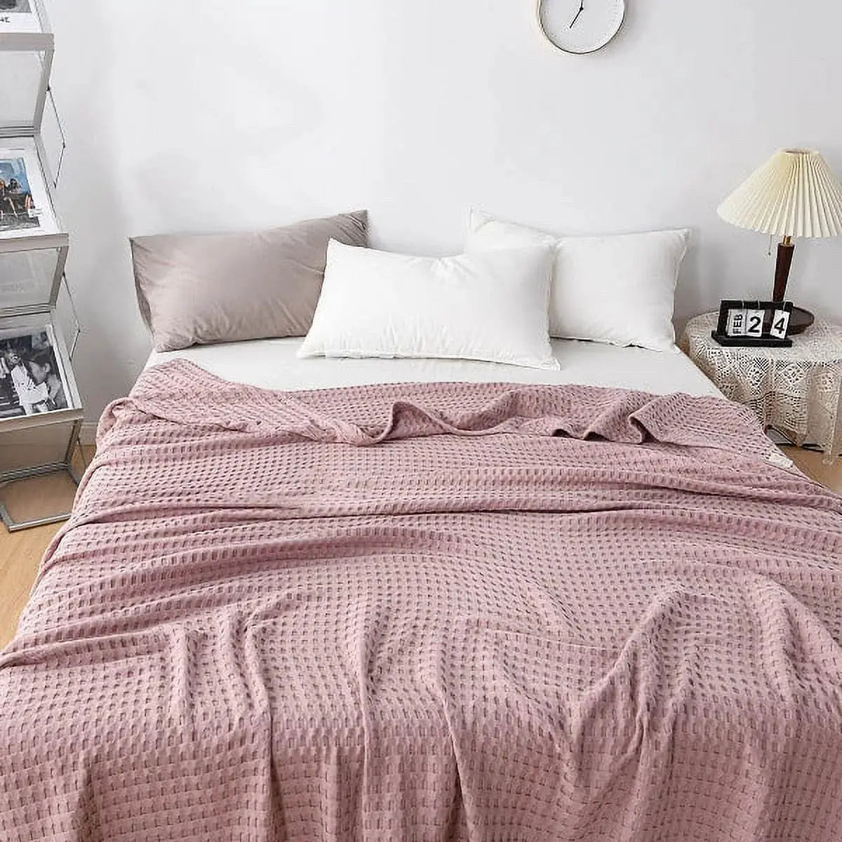 Gaufrette – Couverture Nid d'Abeille en Coton Respirant