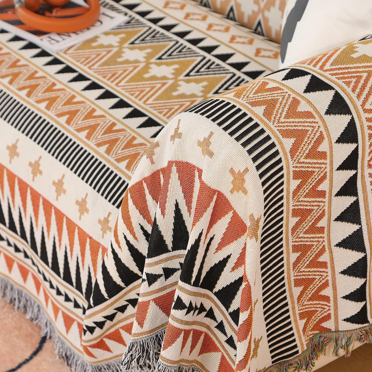 Nomade – Plaid Décoratif Bohème Tissé