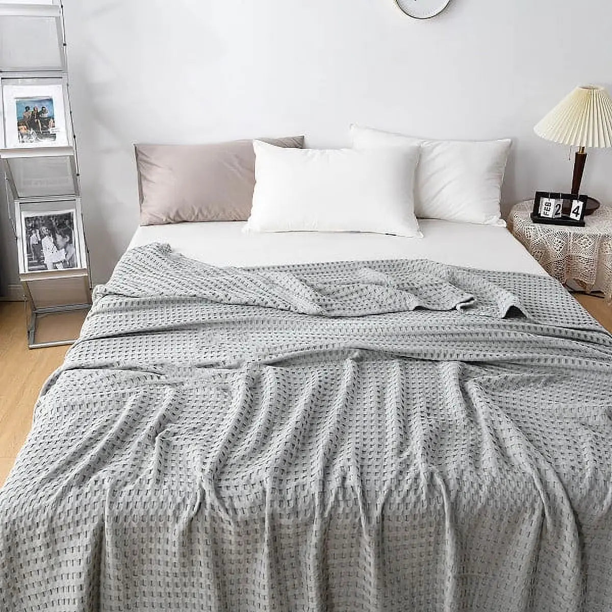 Gaufrette – Couverture Nid d'Abeille en Coton Respirant