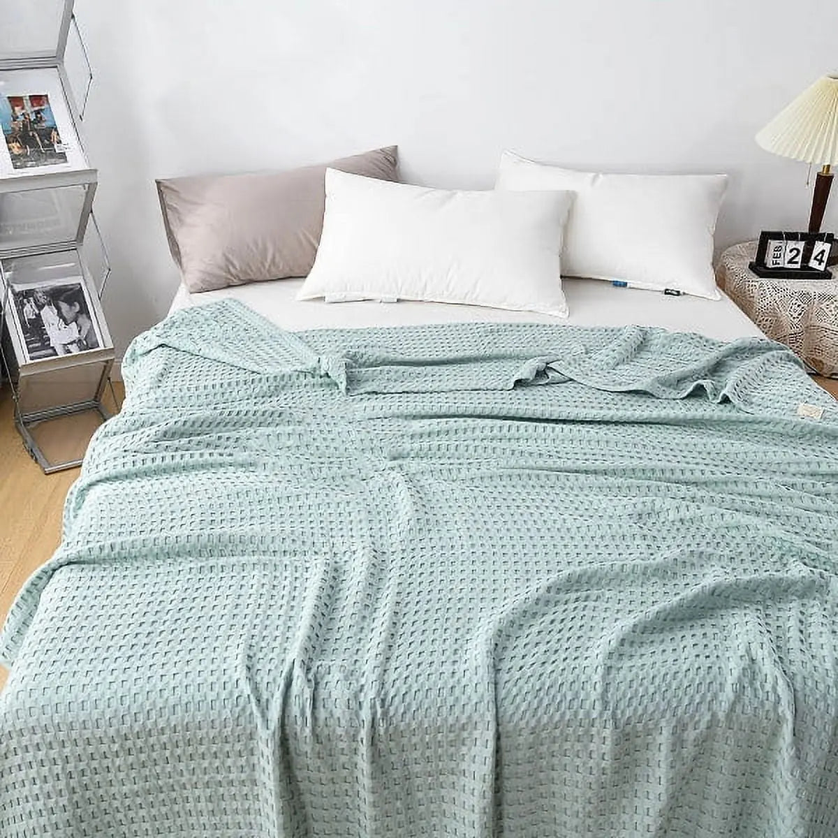 Gaufrette – Couverture Nid d'Abeille en Coton Respirant