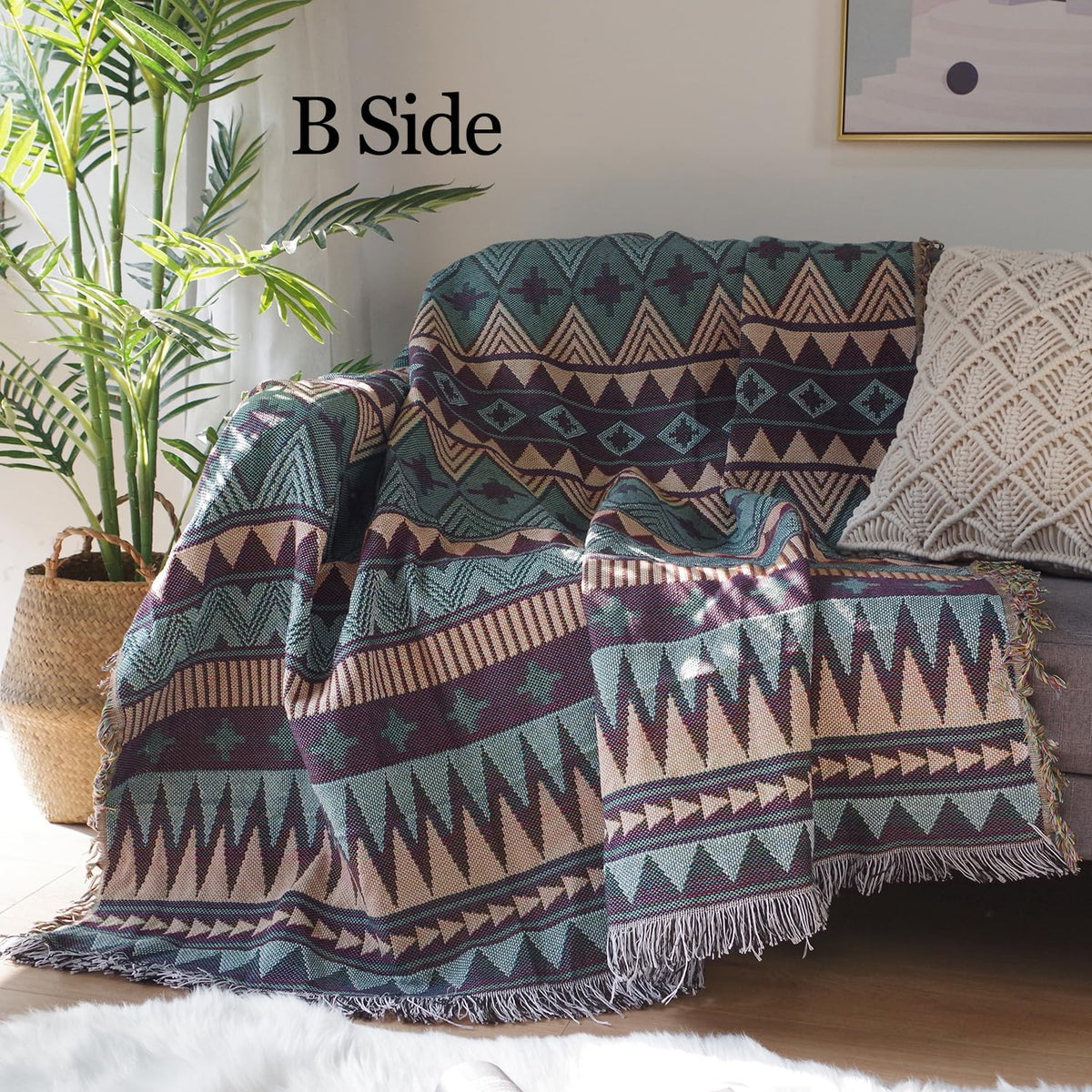 Nomade – Plaid Décoratif Bohème Tissé