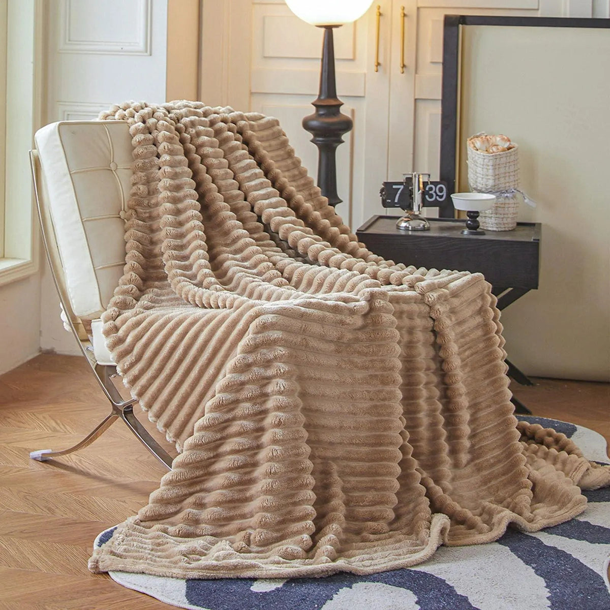 Hermine – Plaid Fausse Fourrure de Lapin