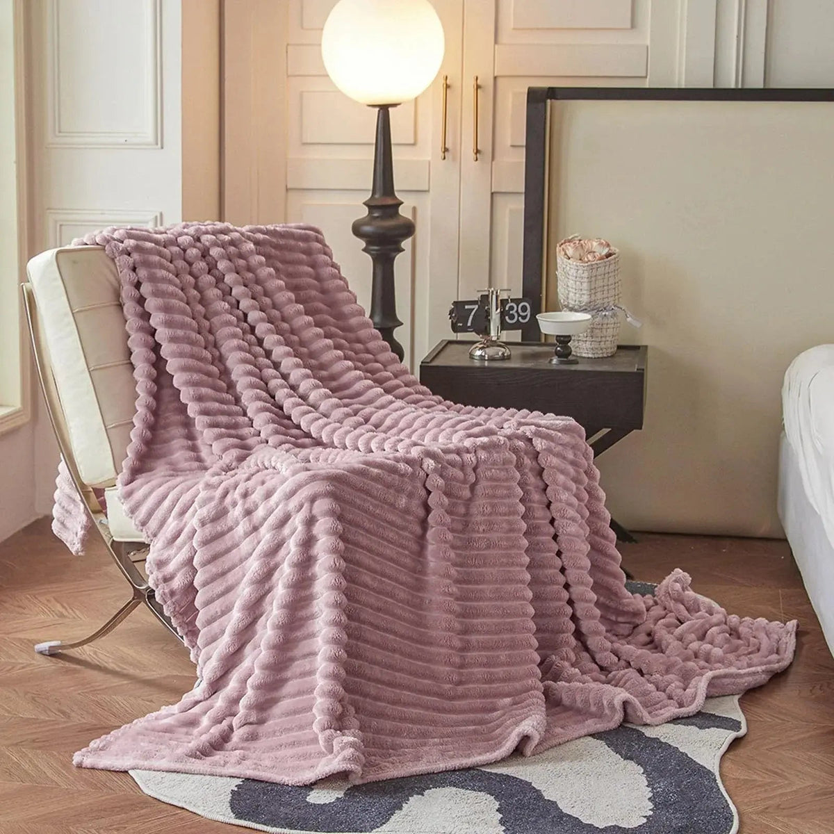 Hermine – Plaid Fausse Fourrure de Lapin